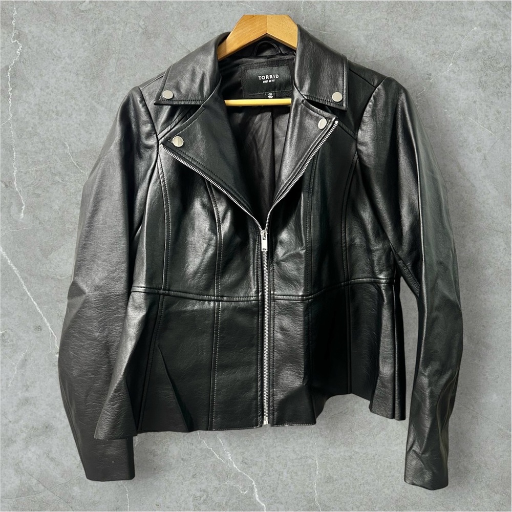 Torrid Black Faux Leather Jacket for Women